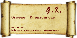 Graeser Kreszcencia névjegykártya
